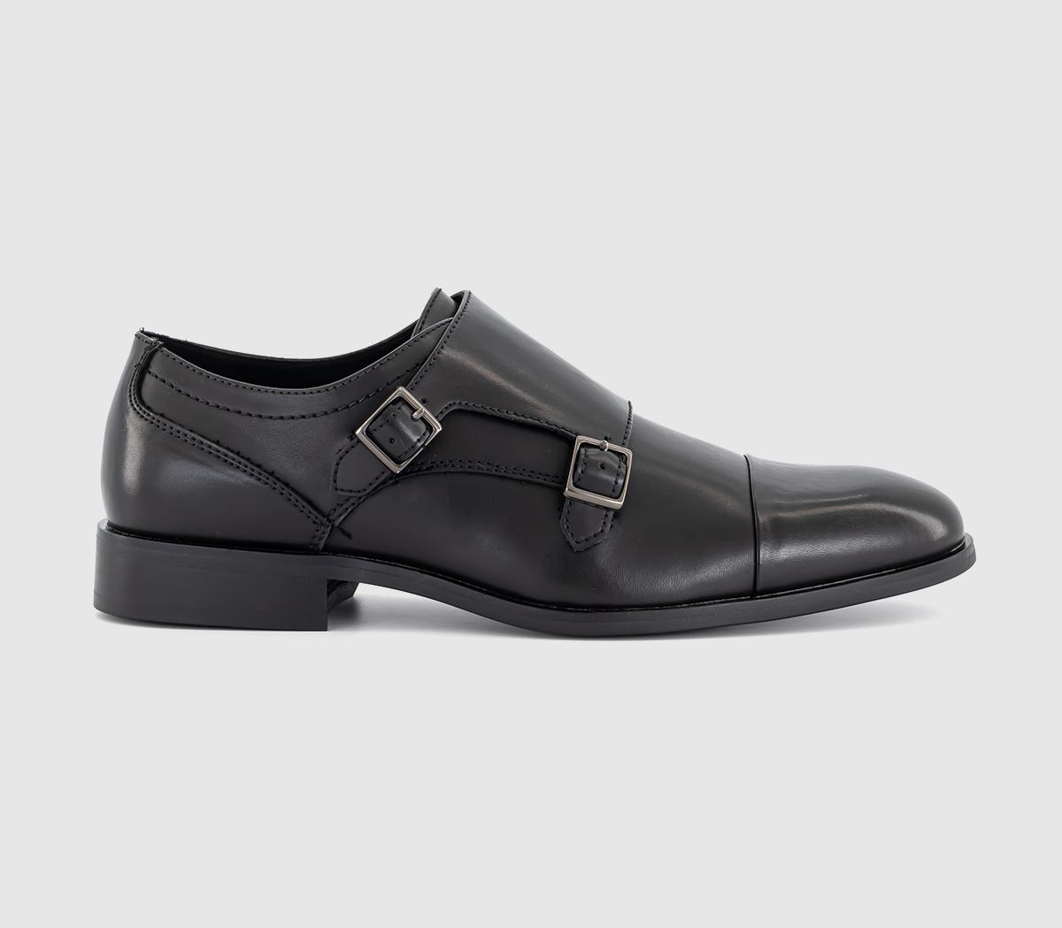 OFFICE Mens Marcos Double Monk Strap Shoes Black, 6