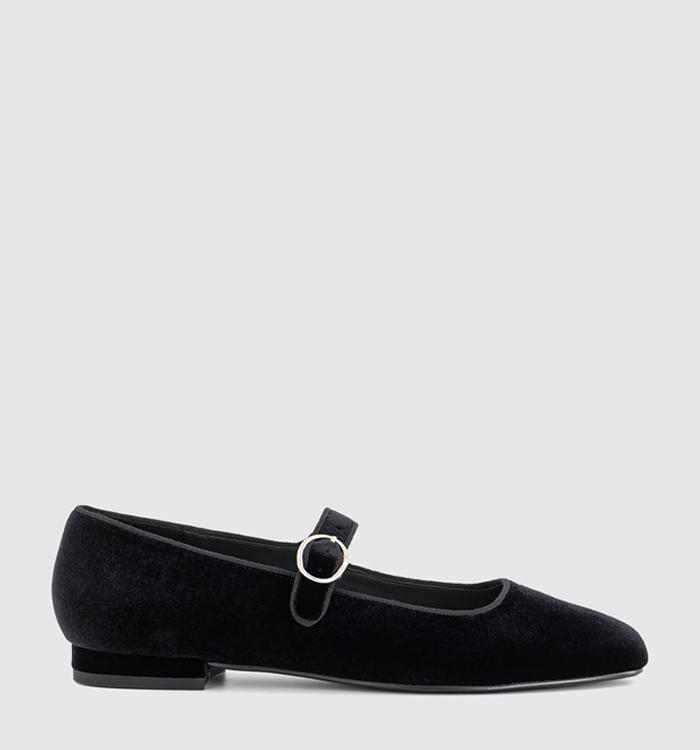 OFFICE Fanfare Single Strap Mary Jane Ballet Flats Black Velvet