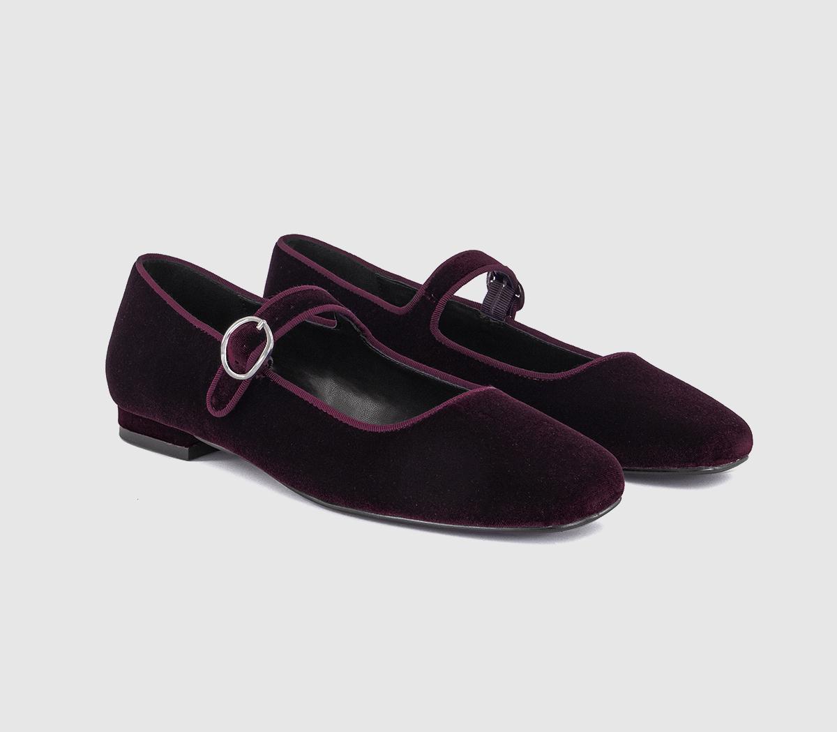 OFFICEFanfare Single Strap Mary Jane Ballet Flats OFFICEFanfare Single Strap Mary Jane Ballet FlatsBurgundy Velvet