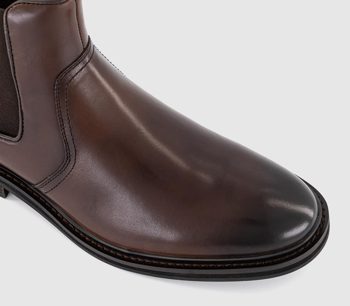 OFFICEBeaumont Panel Detail Chelsea Boots OFFICEBeaumont Panel Detail Chelsea BootsBrown Leather