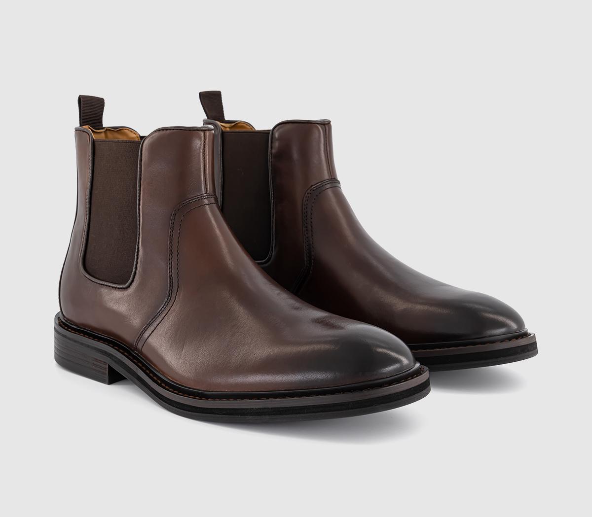 OFFICEBeaumont Panel Detail Chelsea Boots OFFICEBeaumont Panel Detail Chelsea BootsBrown Leather