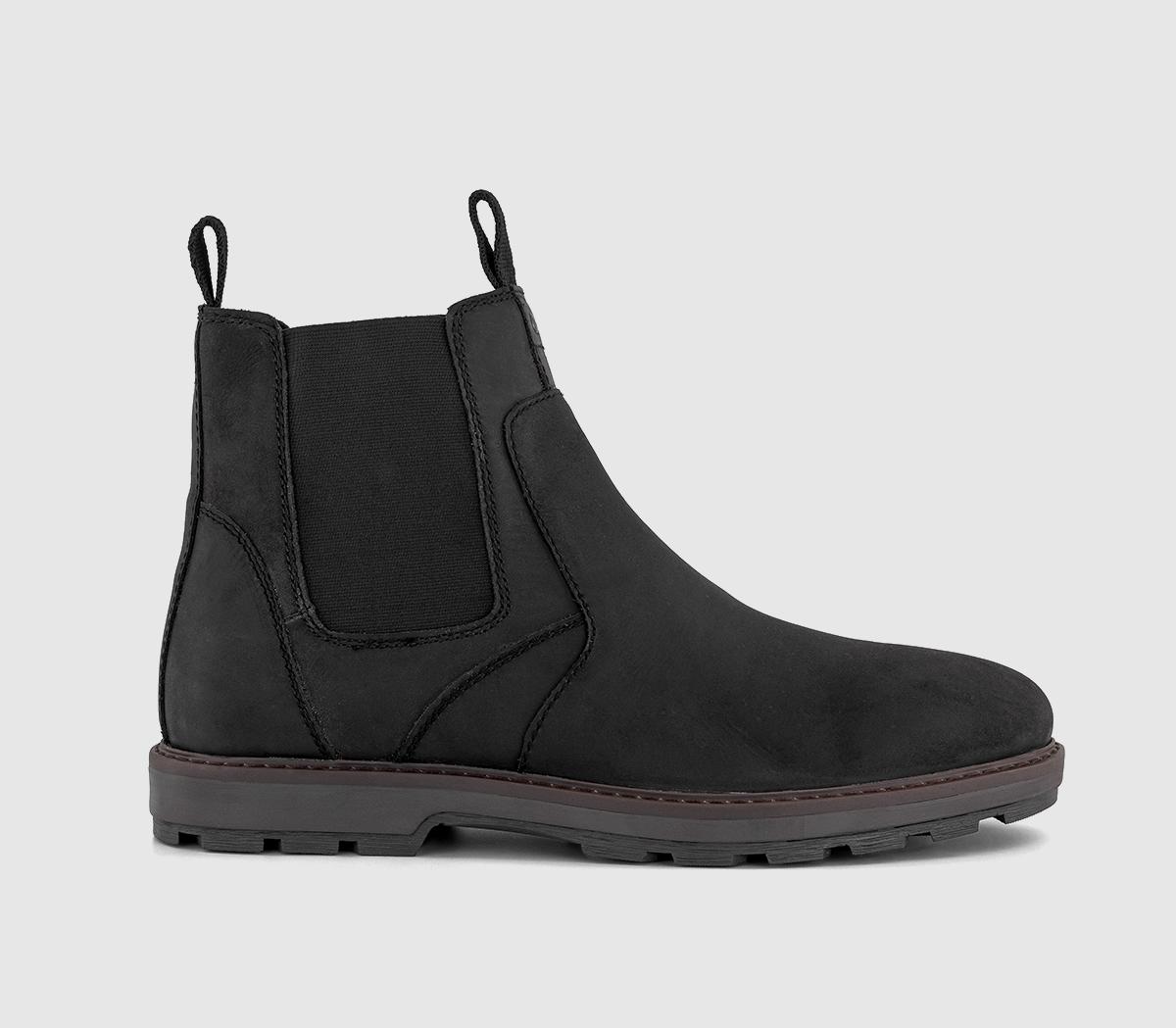 OFFICE Mens Banner Casual Chelsea Boots Black Nubuck, 7