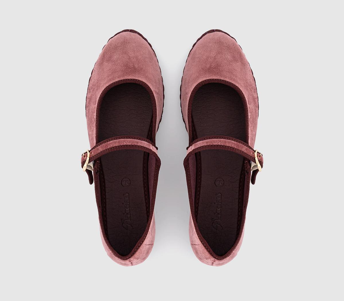 FlabelusMary Jane Shoes FlabelusMary Jane ShoesPink Burgundy Velvet