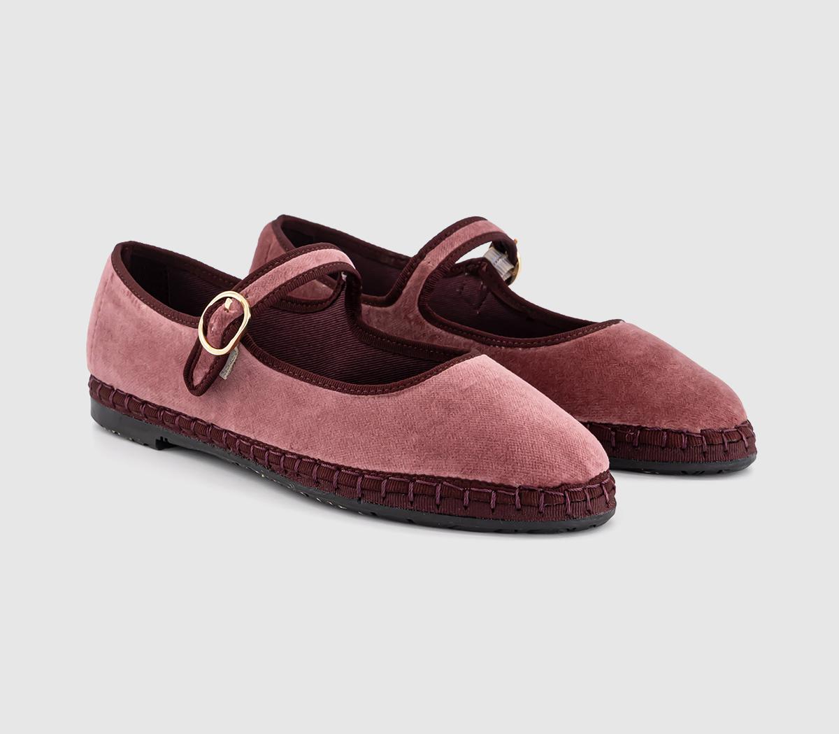 FlabelusMary Jane Shoes FlabelusMary Jane ShoesPink Burgundy Velvet