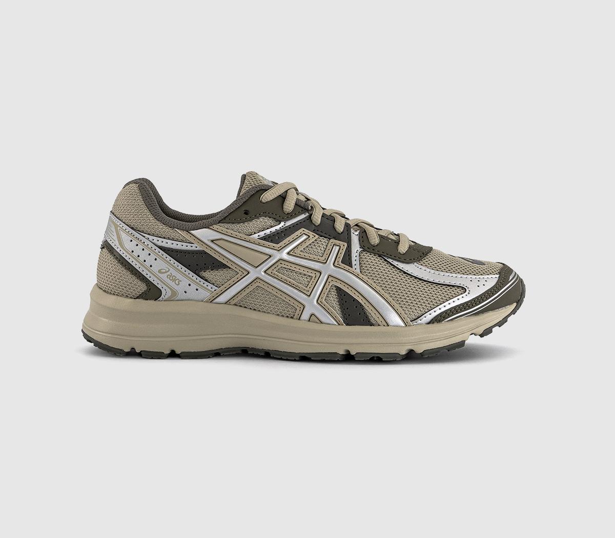 Onitsuka Tiger Womens Jog 100S Trainers Khaki Pure Silver In Green, 10.5