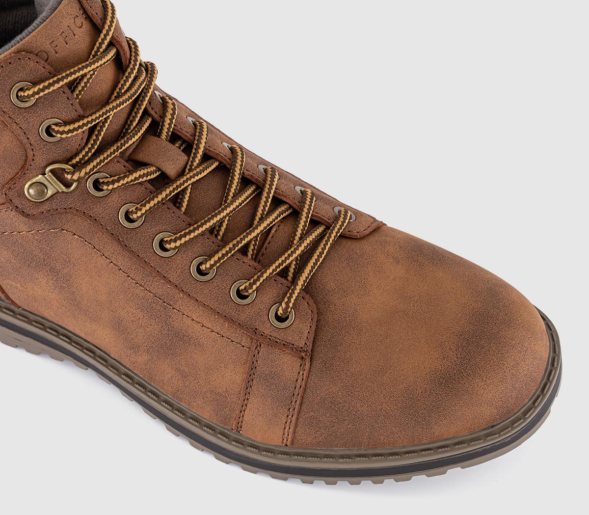 OFFICE Barbican Wedge Hiker Boots OFFICE Barbican Wedge Hiker Boots Dark Tan