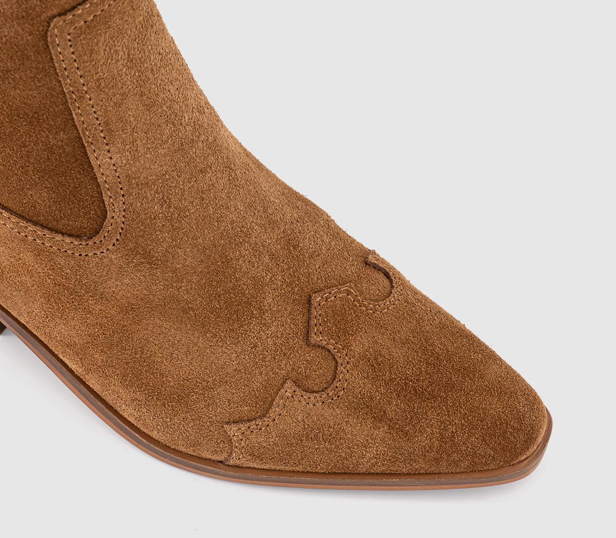 OFFICEAtmosphere Western Ankle Boots OFFICEAtmosphere Western Ankle BootsTan Suede