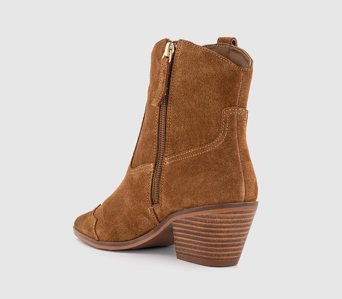 OFFICEAtmosphere Western Ankle Boots OFFICEAtmosphere Western Ankle BootsTan Suede