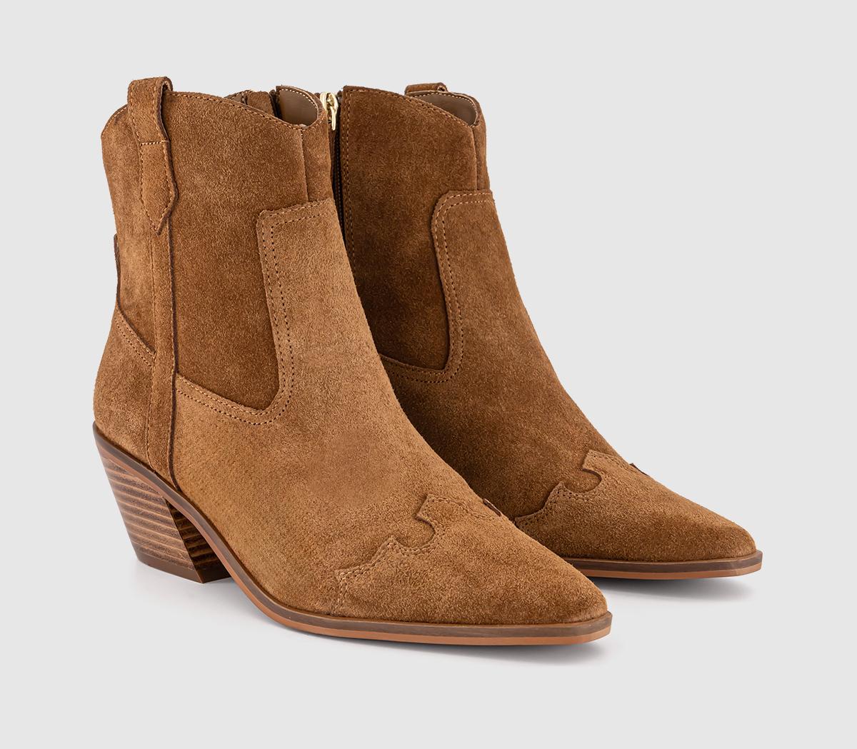 OFFICEAtmosphere Western Ankle Boots OFFICEAtmosphere Western Ankle BootsTan Suede