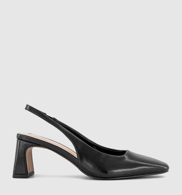 OFFICE Mirage Slingback Court Heels Black Pu