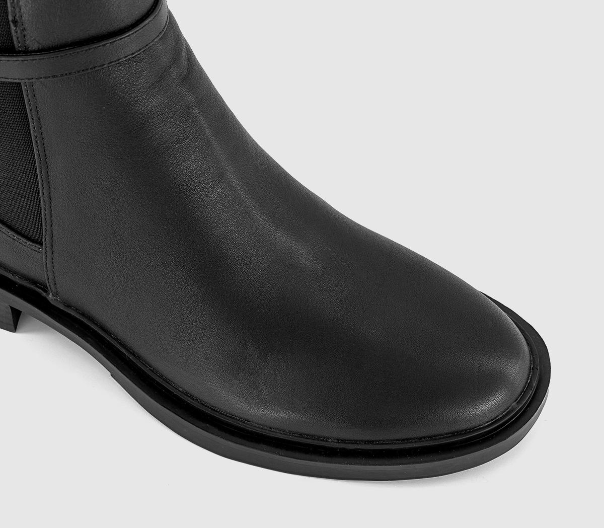 OFFICEAllie Buckle Strap Ankle Chelsea Boots OFFICEAllie Buckle Strap Ankle Chelsea BootsBlack Leather
