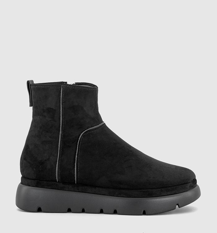 OFFICE Agent Cleated Platform Ankle Boots Black