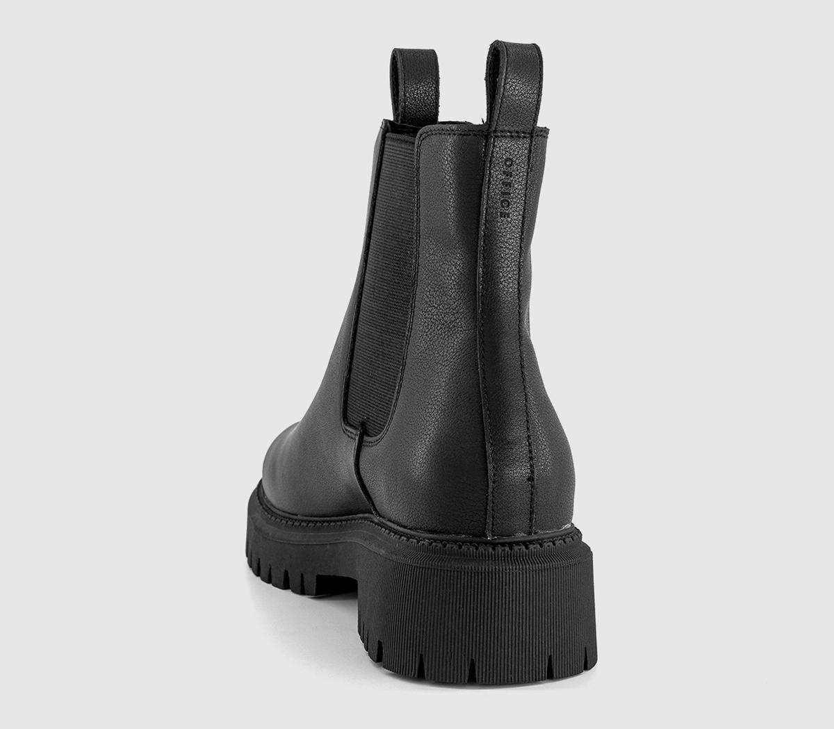 OFFICEAggie Cleat Sole Chunky Chelsea Boots OFFICEAggie Cleat Sole Chunky Chelsea BootsBlack Leather
