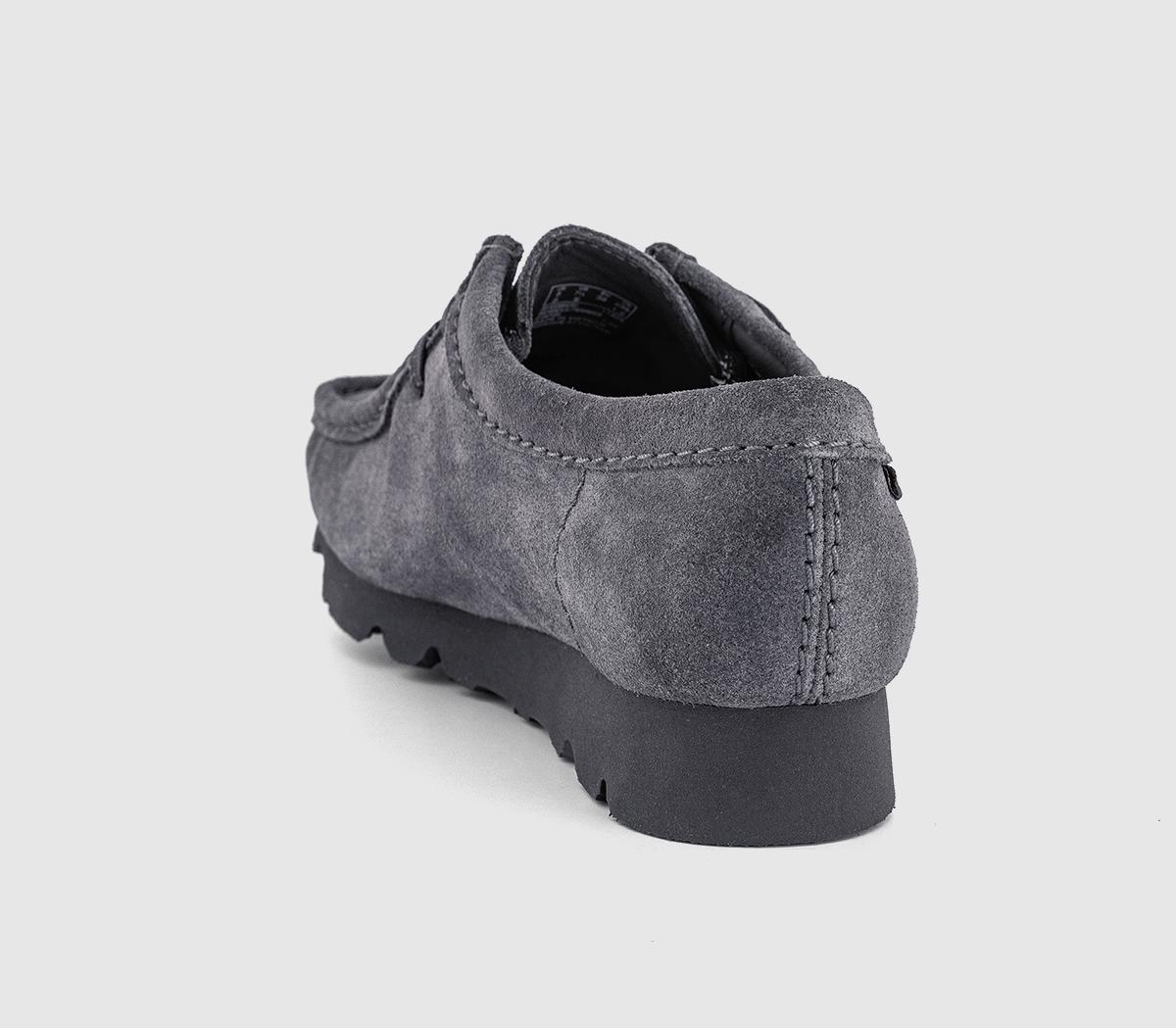 Clarks Originals Wallabee Gortex Shoes Purple Grey - Women's Flats