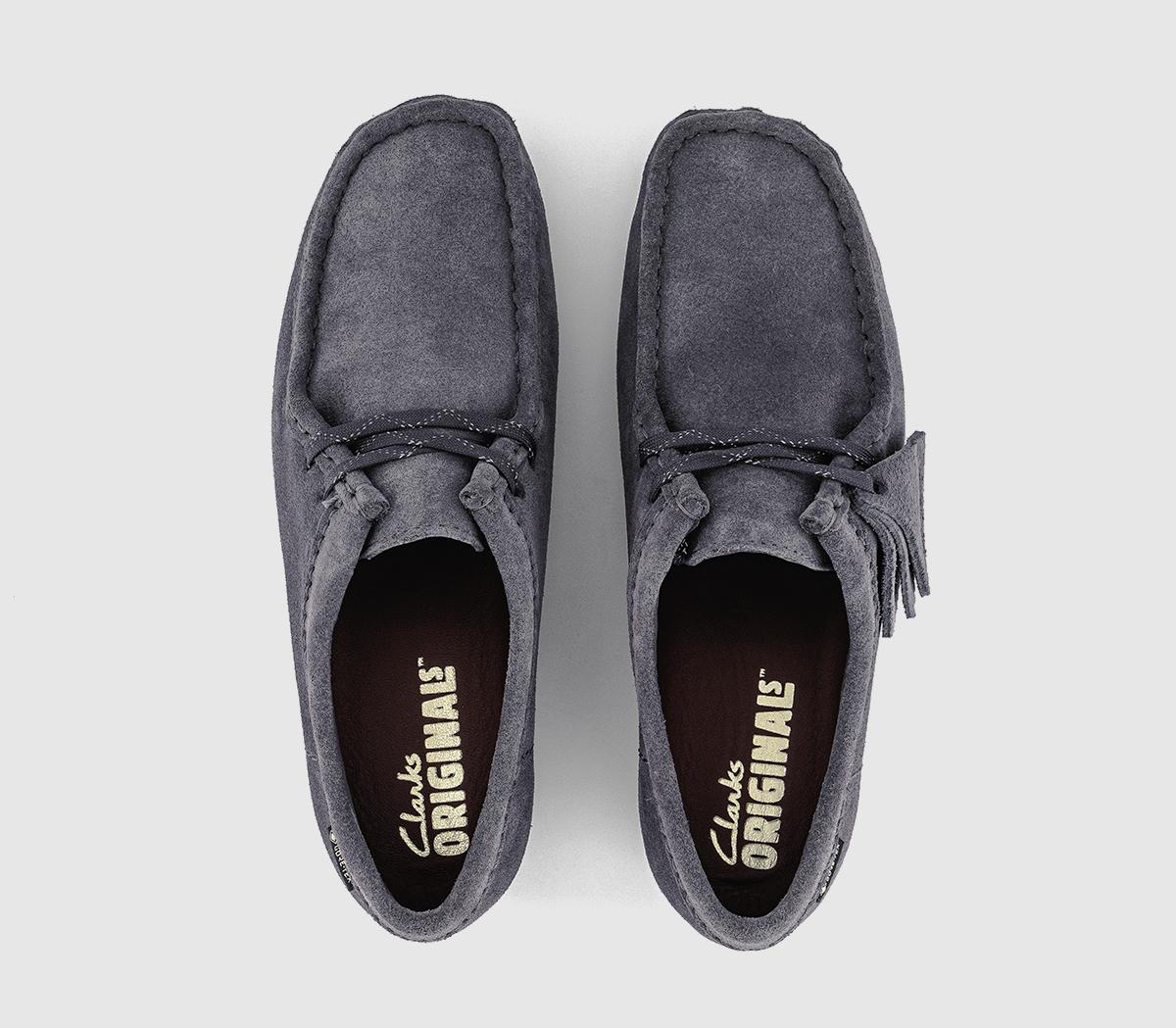 Clarks Originals Wallabee Gortex Shoes Purple Grey - Women's Flats