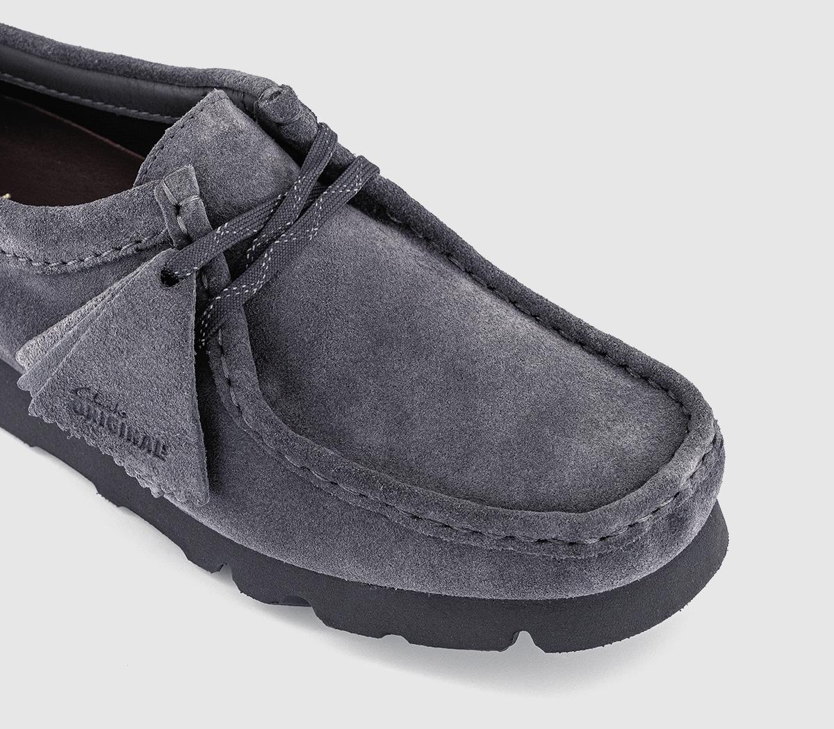 Clarks Originals Wallabee Gortex Shoes Purple Grey - Women's Flats