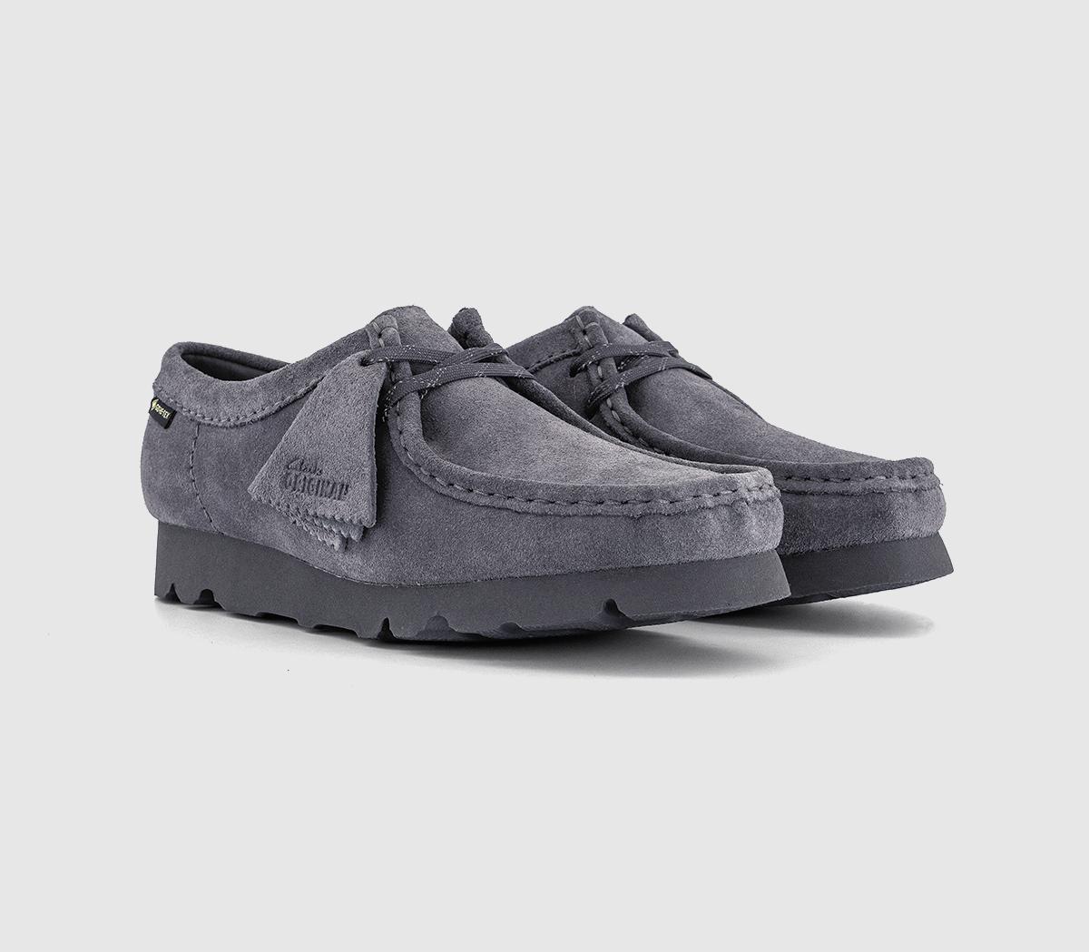 Clarks Originals Wallabee Gortex Shoes Purple Grey - Women's Flats