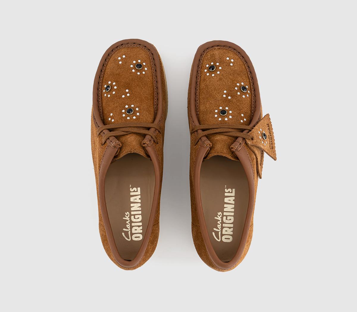 Clarks Originals Wallacraft Bee Shoes Brown Orange Suede - Women's