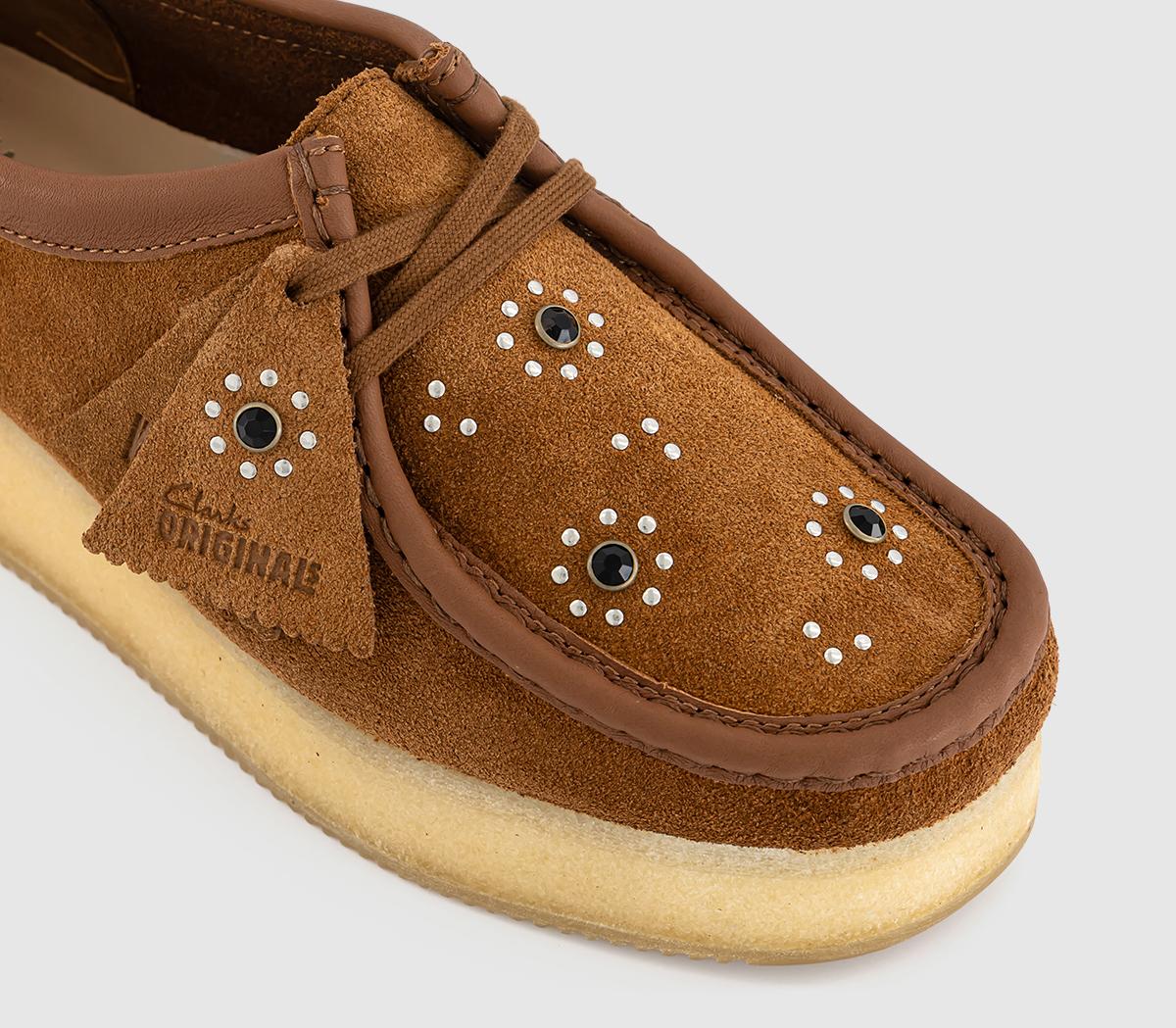 Clarks Originals Wallacraft Bee Shoes Brown Orange Suede - Women's
