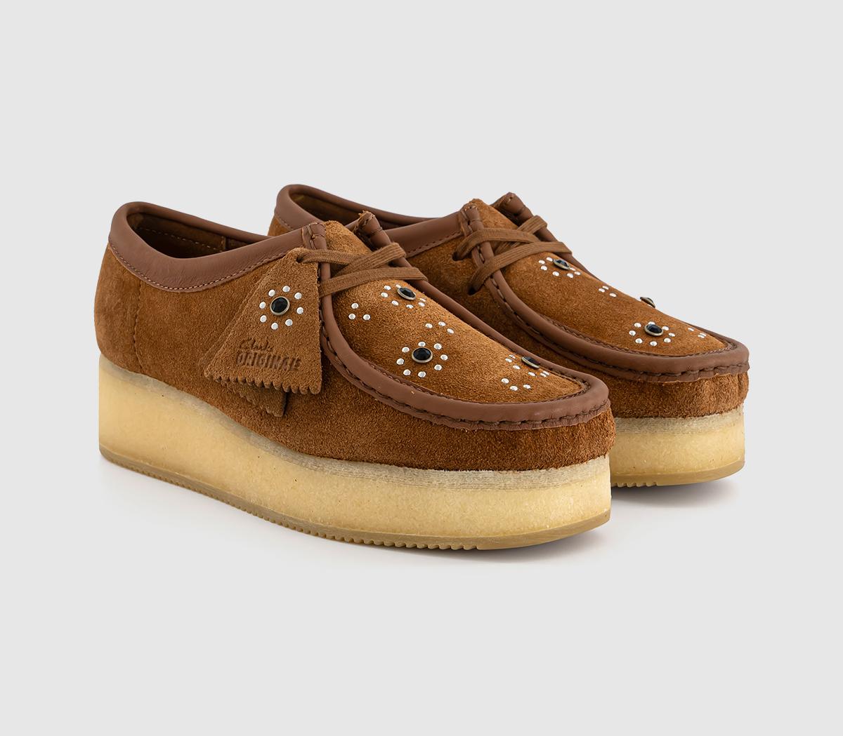 Clarks Originals Wallacraft Bee Shoes Brown Orange Suede - Women's