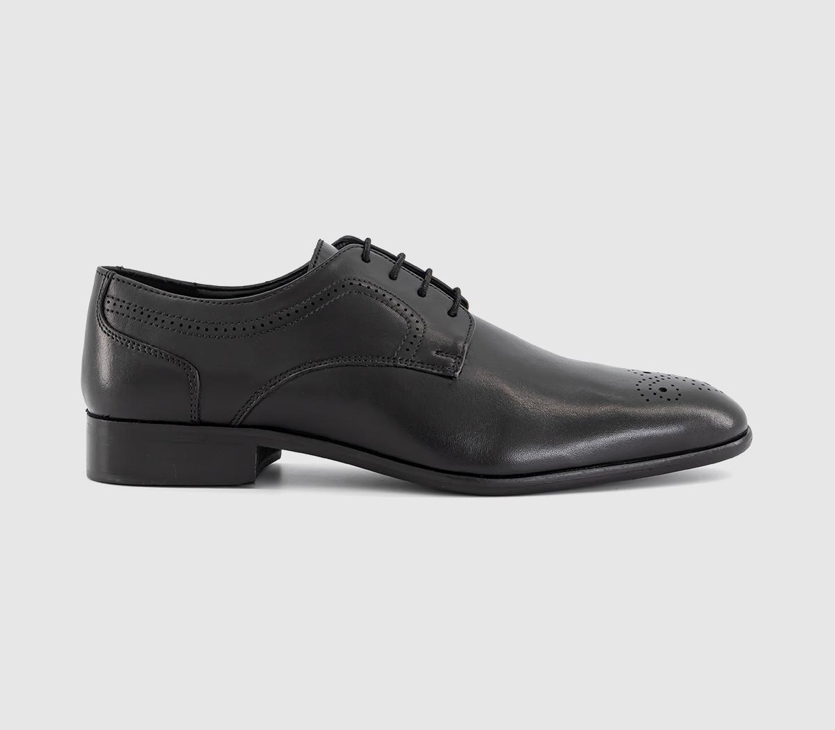 OFFICE Mens Magnify Derby Shoes Black Leather, 6