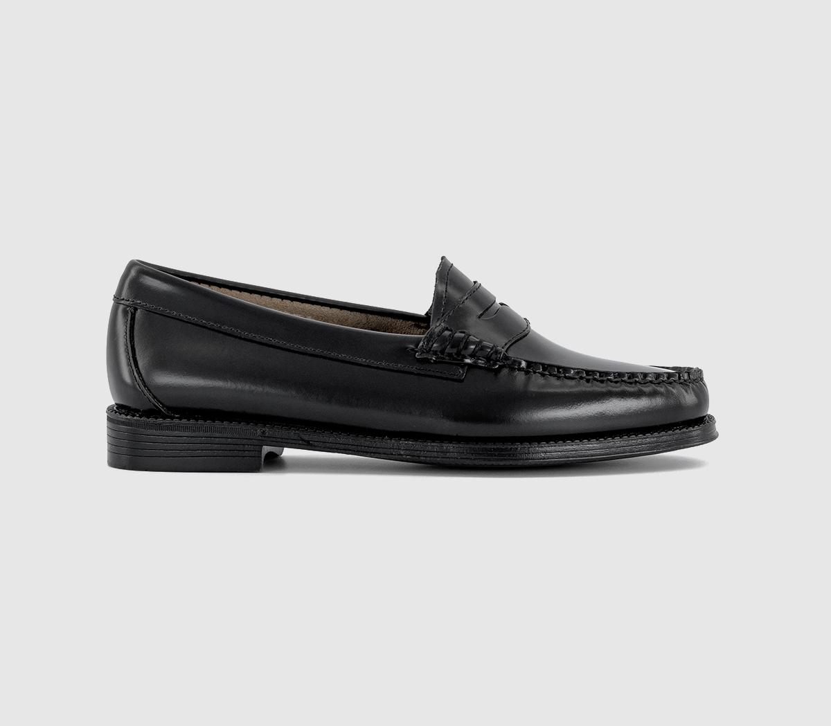 G. H Bass Womens Weejun Ii Penny Loafers Black Leather, 7