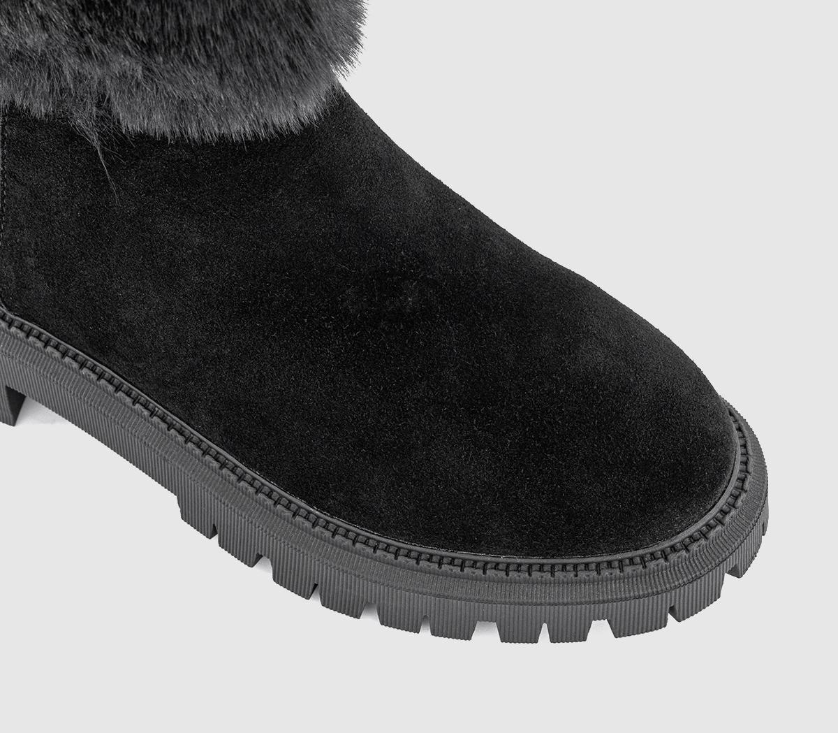 OFFICEApres Fur Cuff Ankle Boots OFFICEApres Fur Cuff Ankle BootsBlack