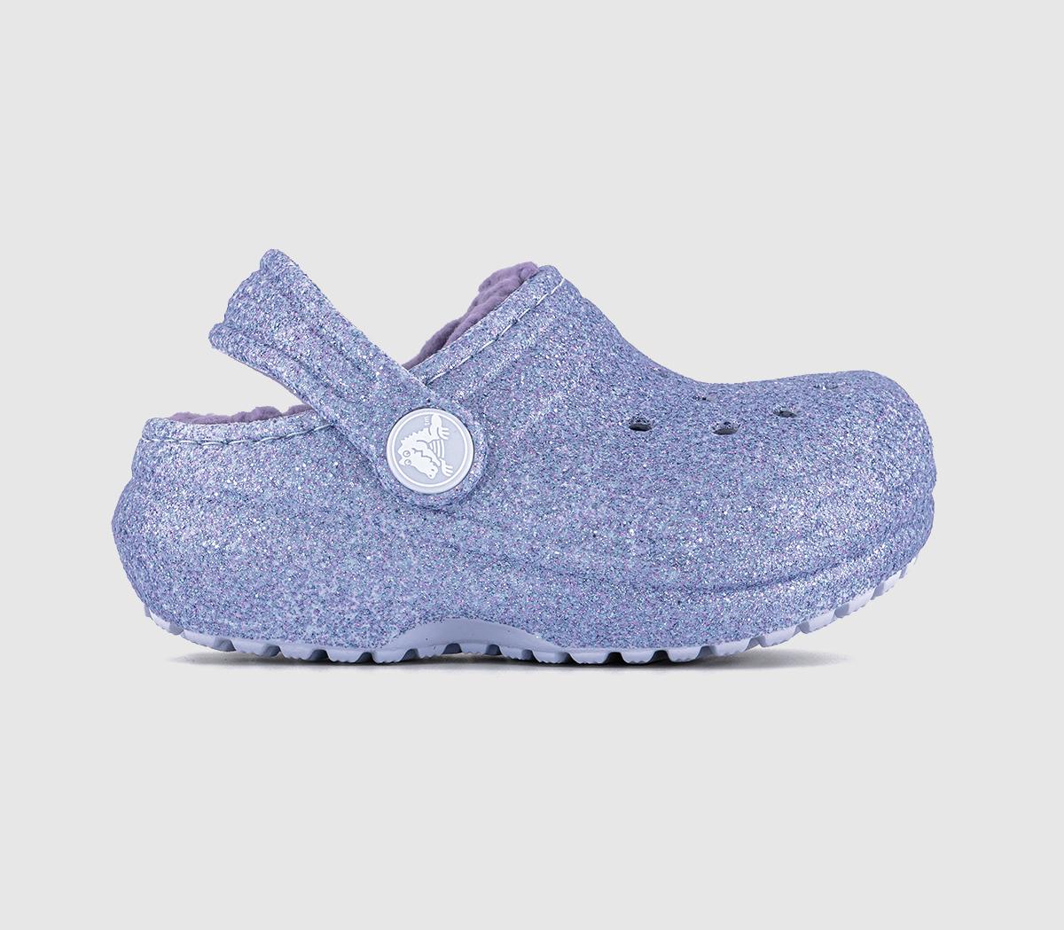 Crocs Kids Classic Lined Toddler Clogs Frosted Glitter Multi, 4infant