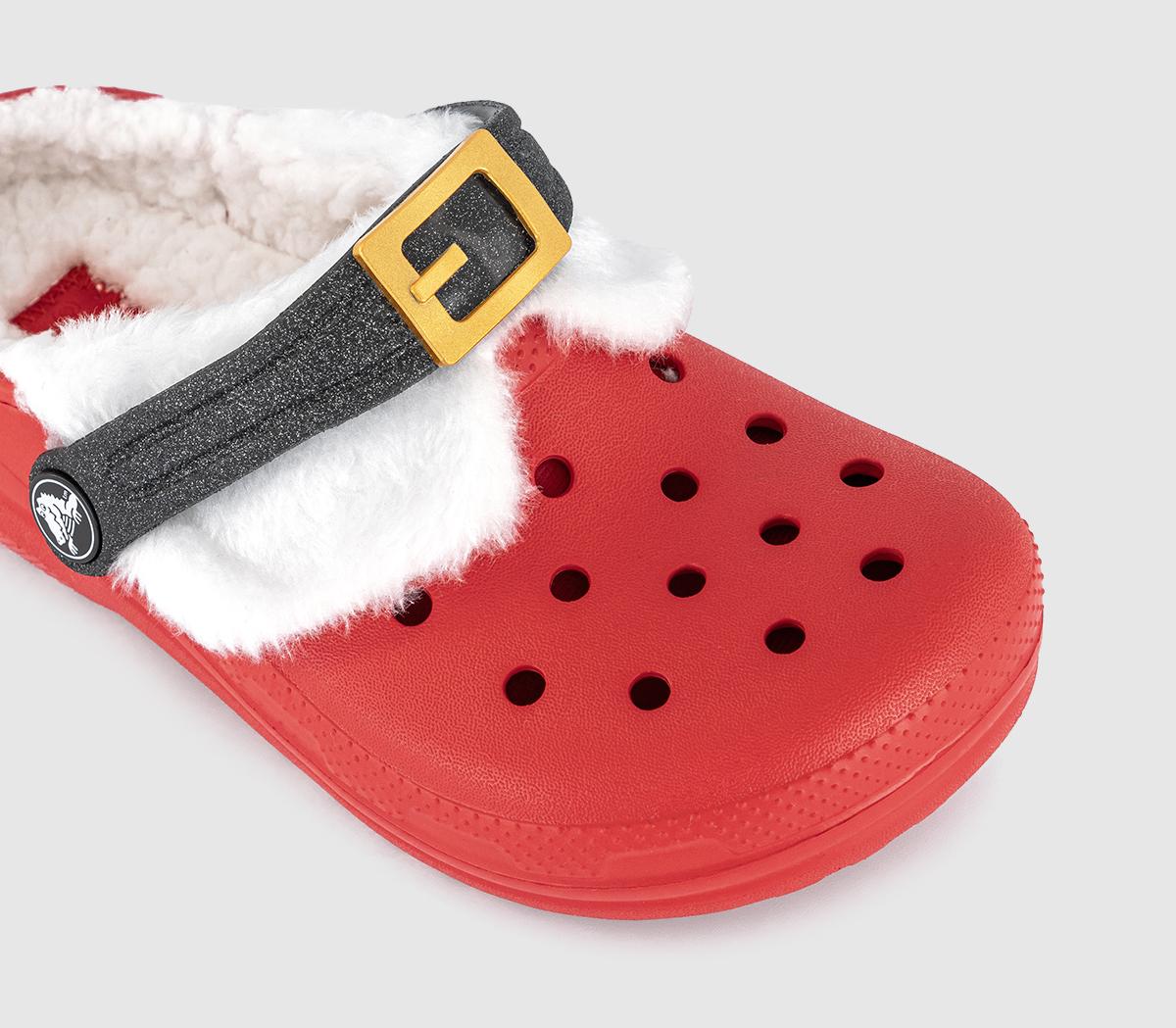 CrocsClassic Lined Santa Kids Clogs CrocsClassic Lined Santa Kids ClogsVarsity Red Multi