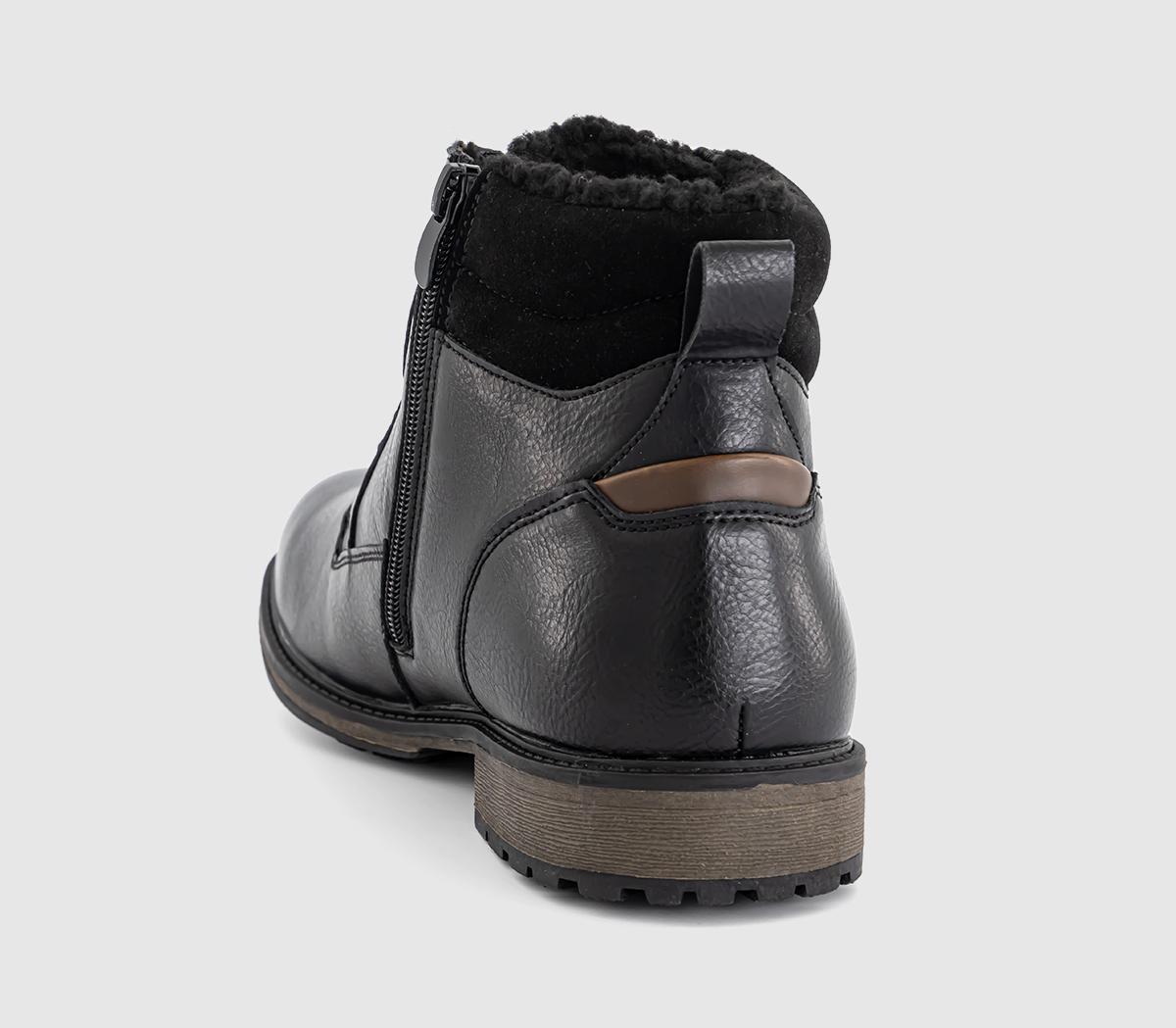 OFFICEBoundary Borg Lined Double Collar Boots OFFICEBoundary Borg Lined Double Collar BootsBlack