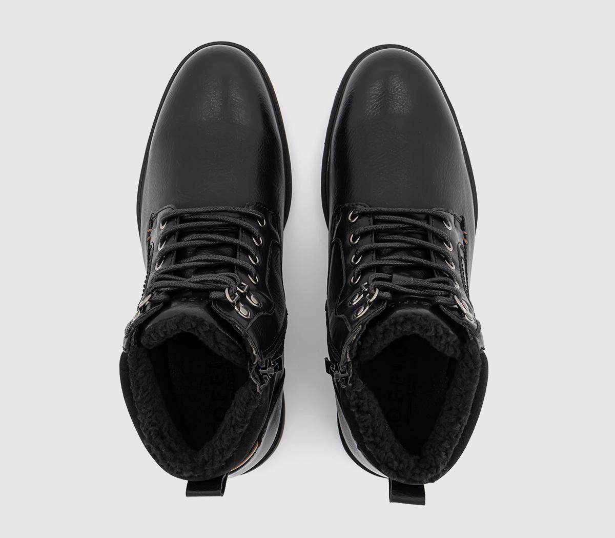 OFFICEBoundary Borg Lined Double Collar Boots OFFICEBoundary Borg Lined Double Collar BootsBlack