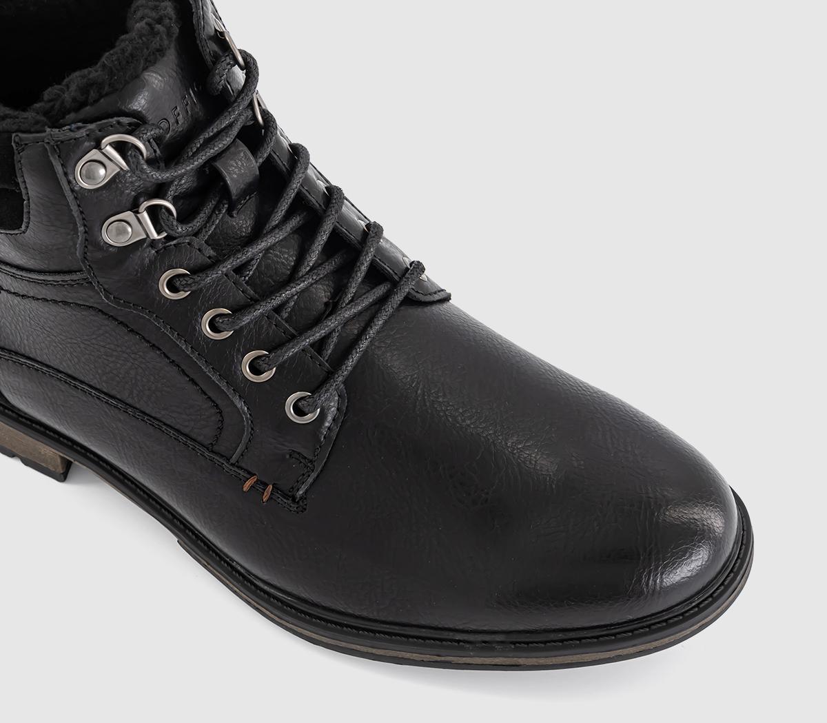 OFFICEBoundary Borg Lined Double Collar Boots OFFICEBoundary Borg Lined Double Collar BootsBlack