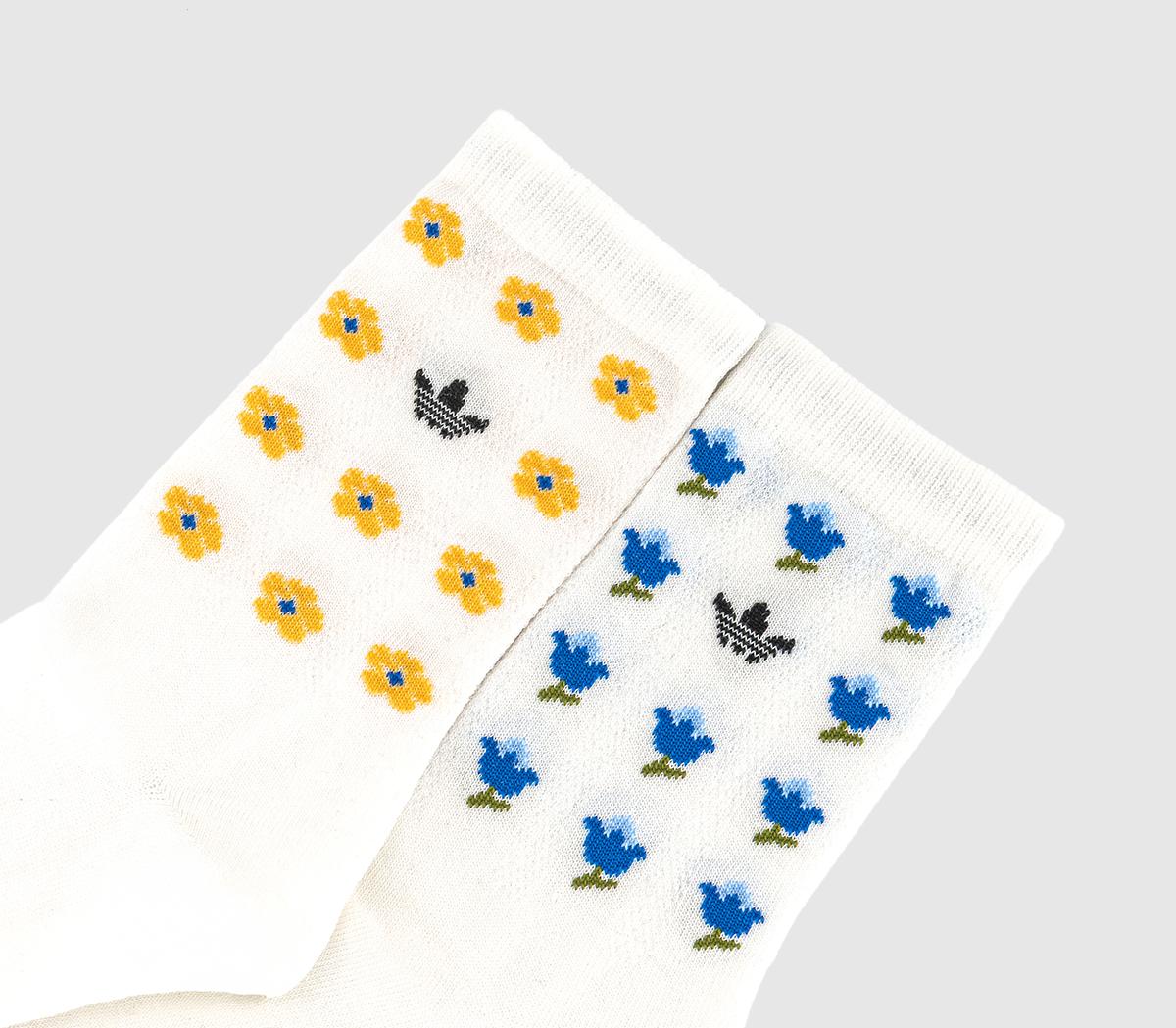 adidasLiberty Socks Crew 2 Pack Offwhite Flower