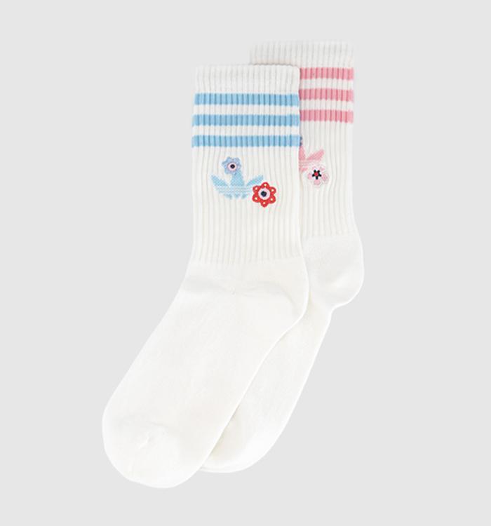 adidas adidas x Liberty Crew Socks 2pk Off White Pink Blue Floral