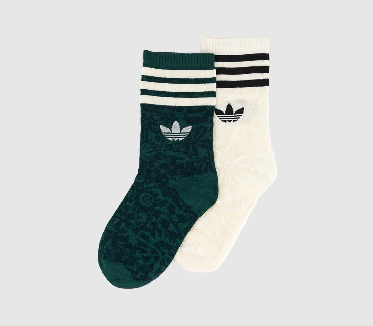 adidasLiberty Crew 2 pack SocksCream White Aurora Ivy
