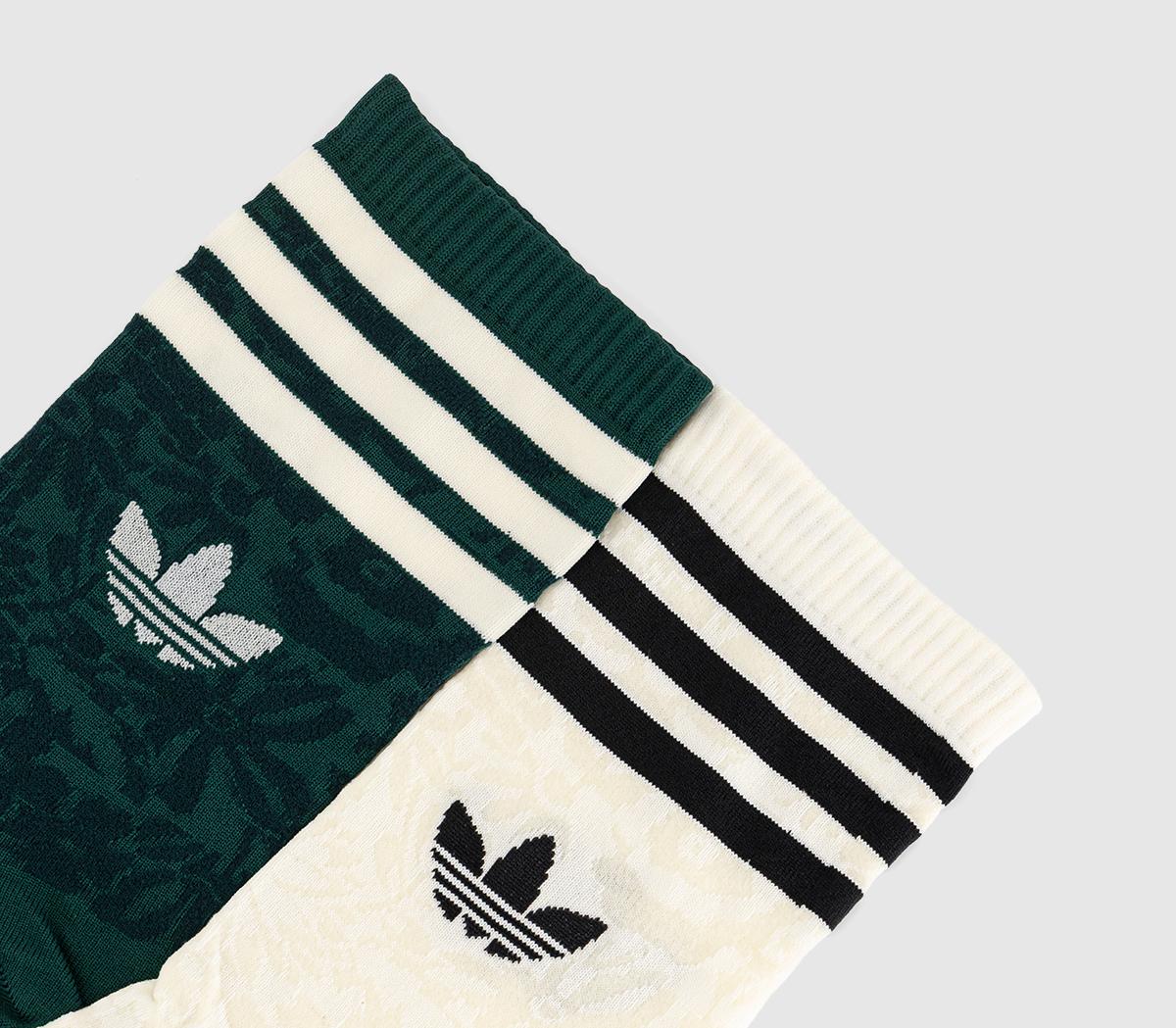 adidasLiberty Crew 2 pack SocksCream White Aurora Ivy