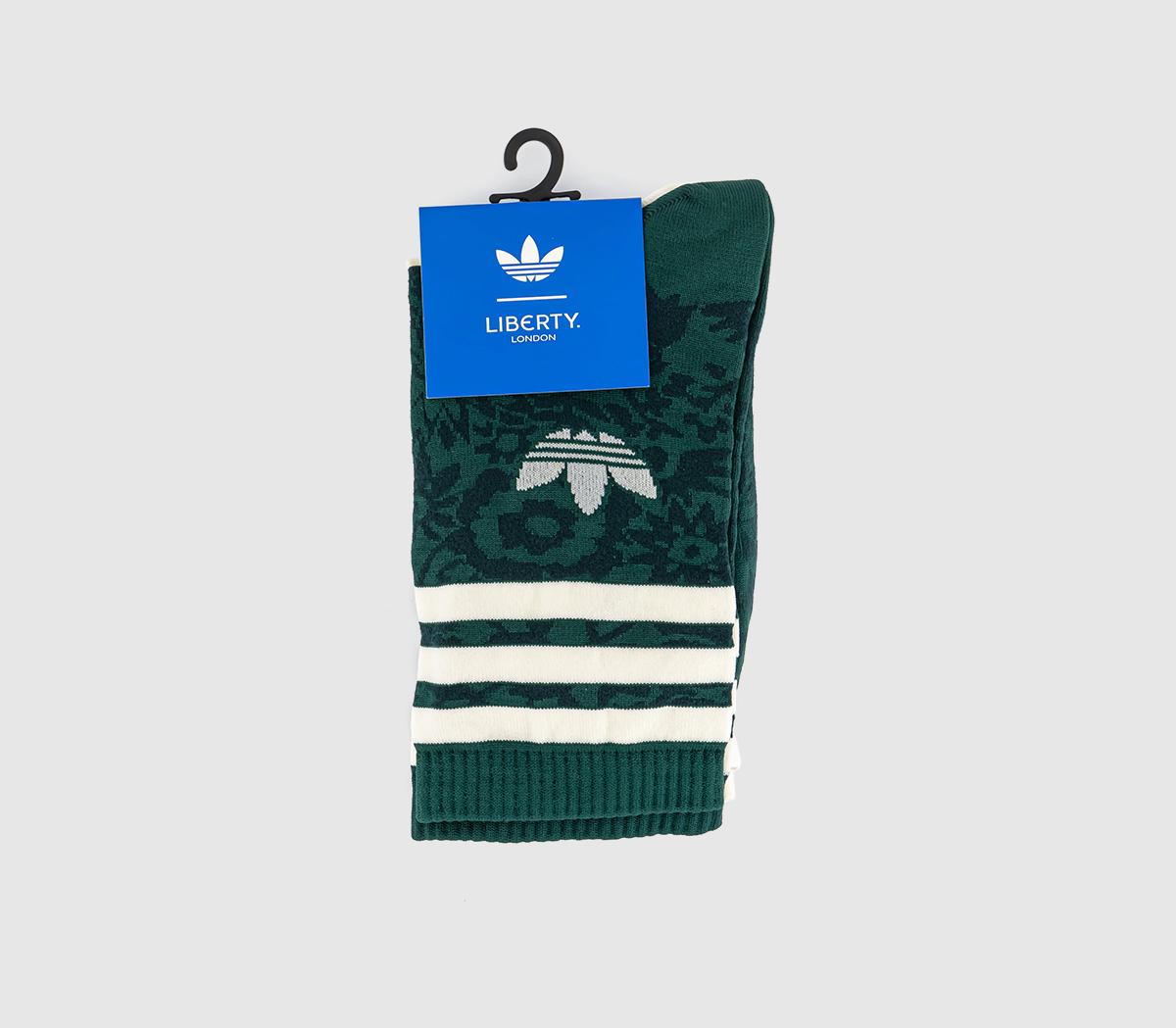 adidasLiberty Crew 2 pack SocksCream White Aurora Ivy
