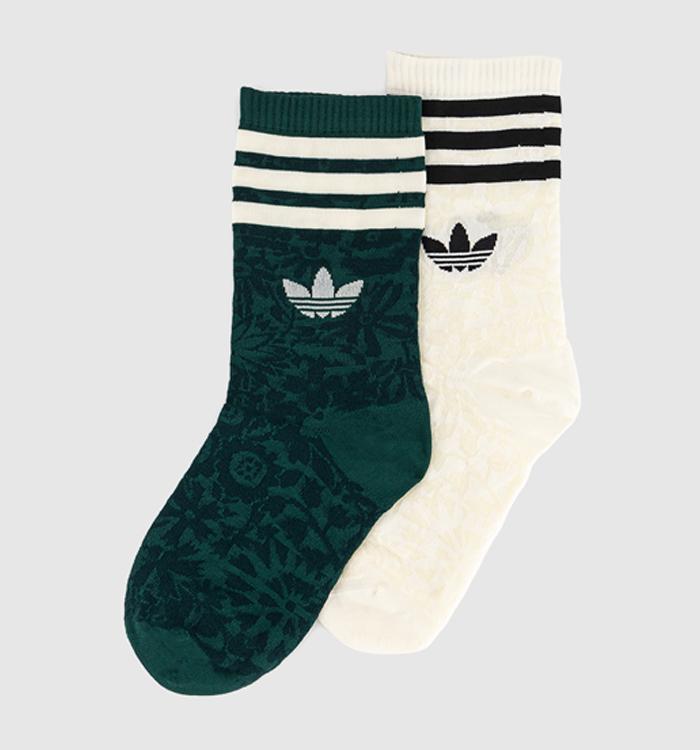 adidas Liberty Crew 2 pack Socks Cream White Aurora Ivy