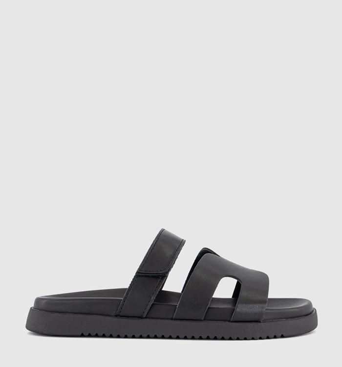 Steve Madden Missile Sandals Black Action Leather