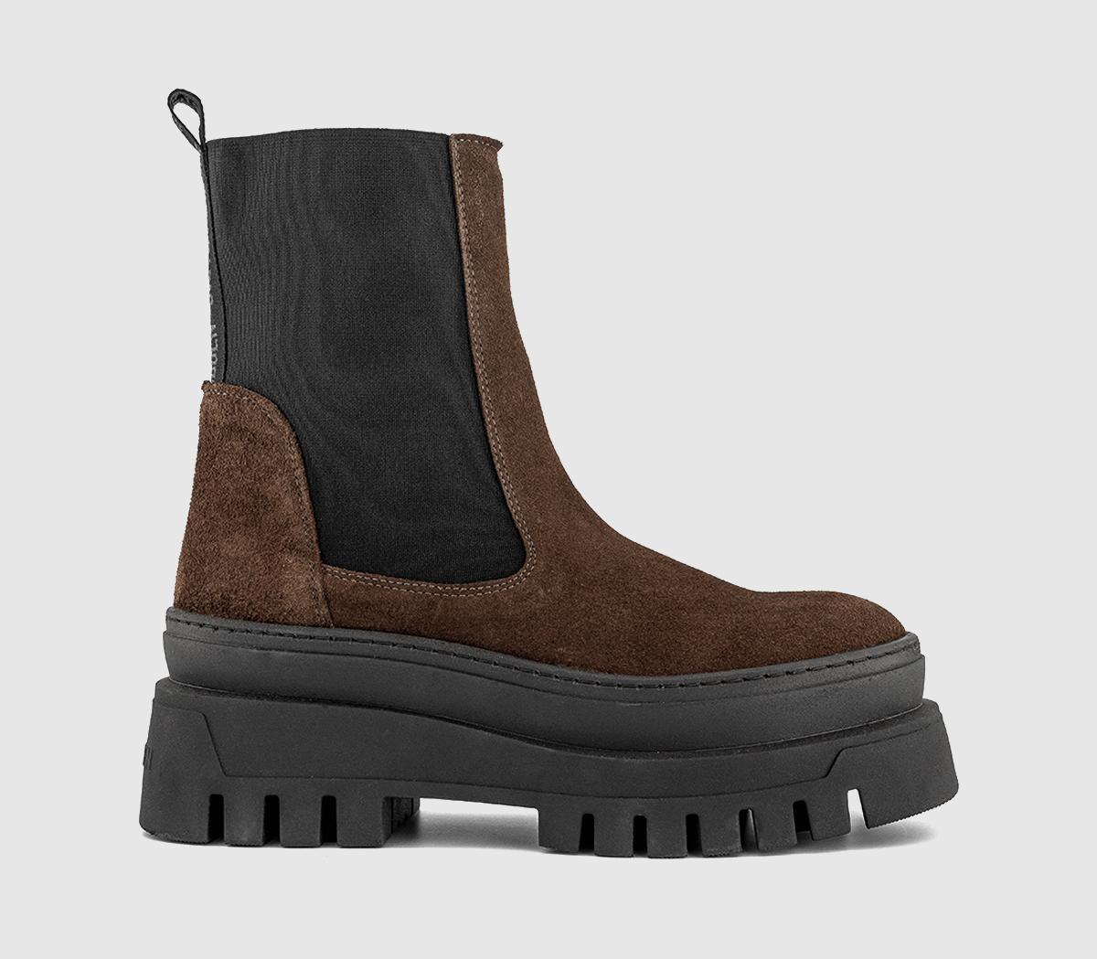Steve Madden Cassandra Boots Chocolate Suede Brown in Women's Size 4, Office Shoes