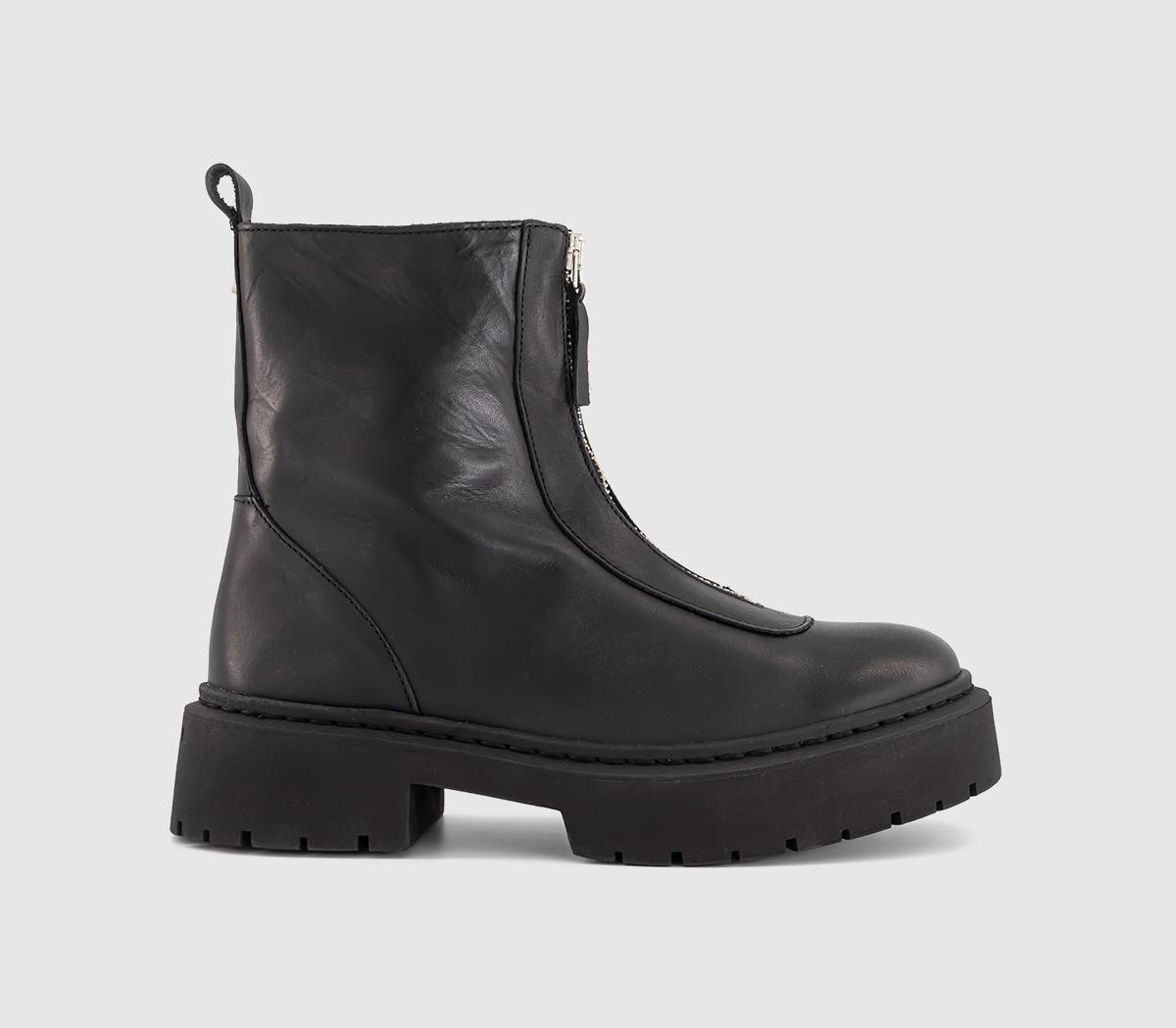 Steve madden black leather ankle boots on sale