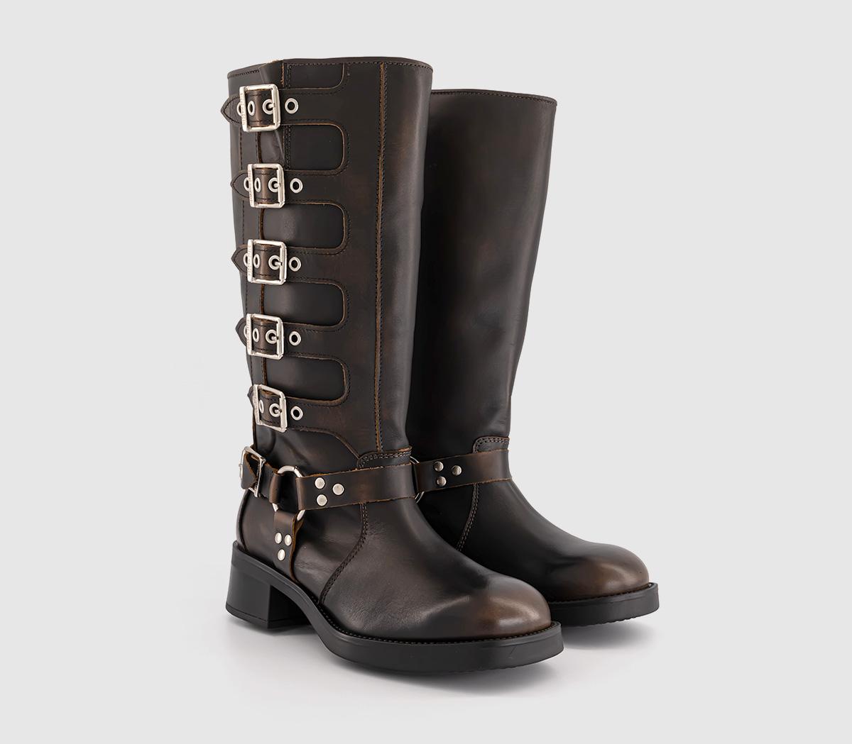 Steve MaddenBattle High BootsBrown Leather