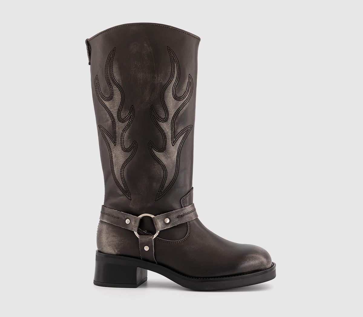 Steve madden black cowboy boots online