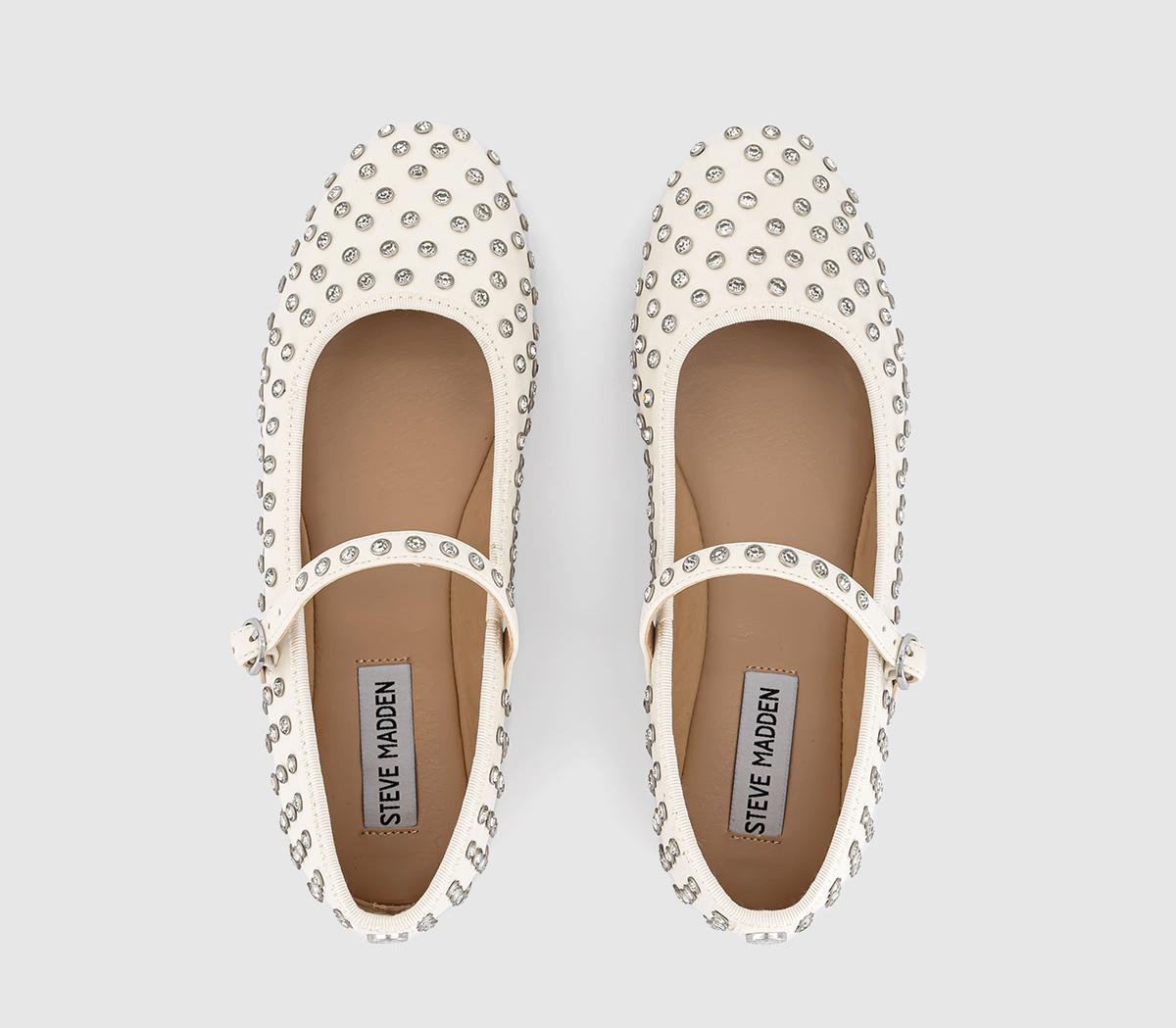 Steve MaddenVenitta Rhinestones Mary JanesWhite