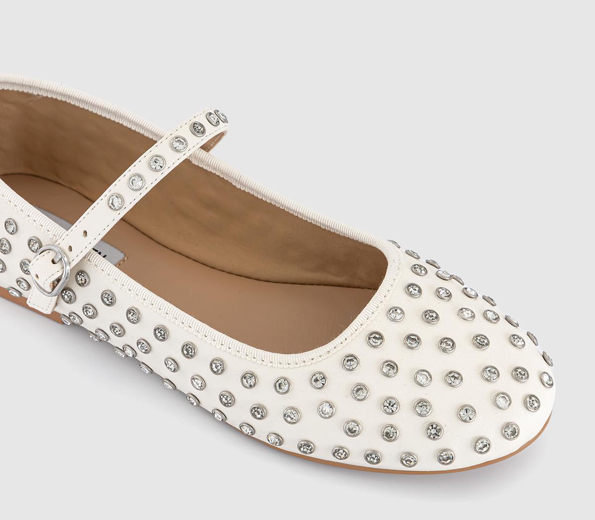 Steve MaddenVenitta Rhinestones Mary JanesWhite