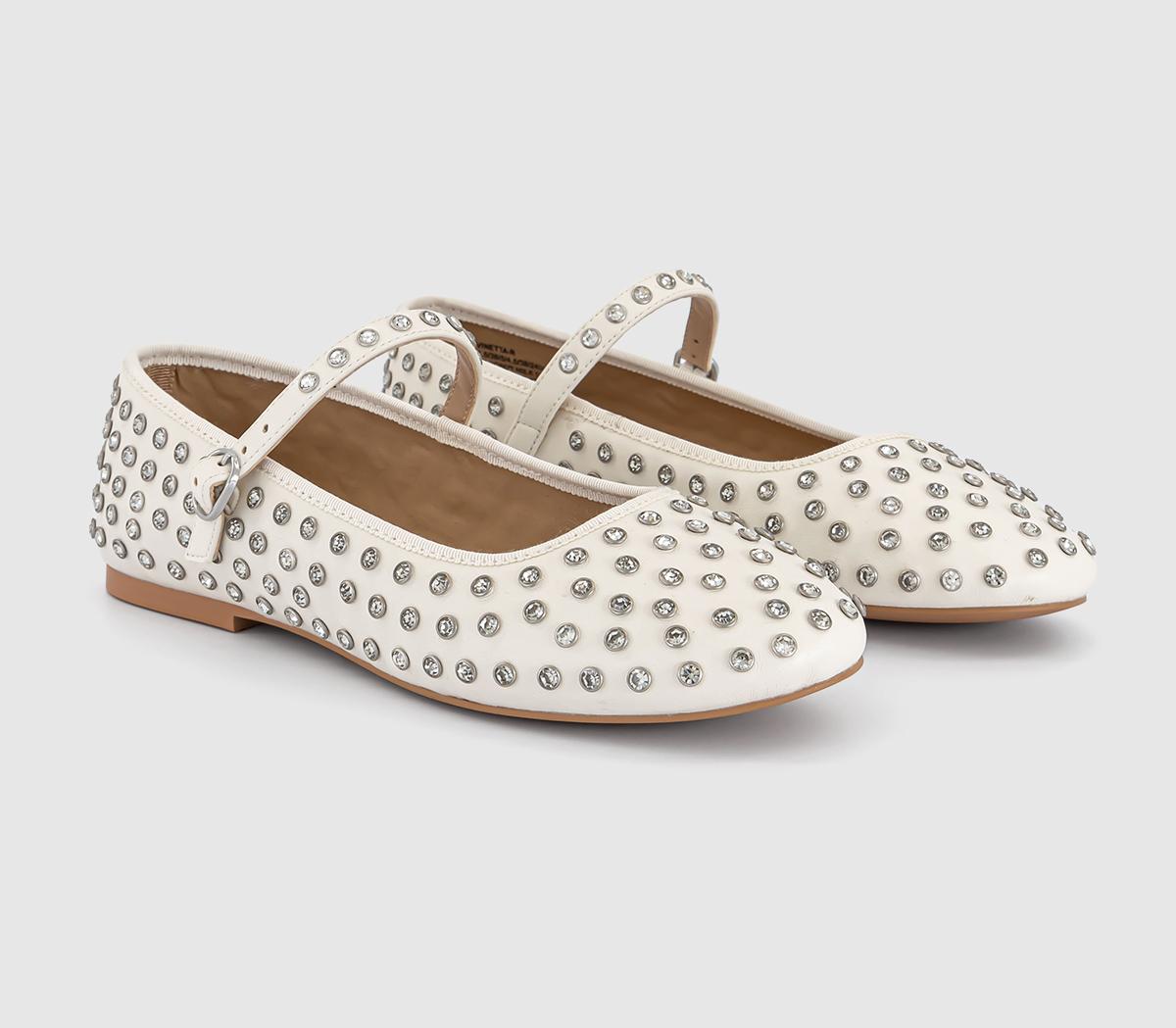 Steve MaddenVenitta Rhinestones Mary JanesWhite