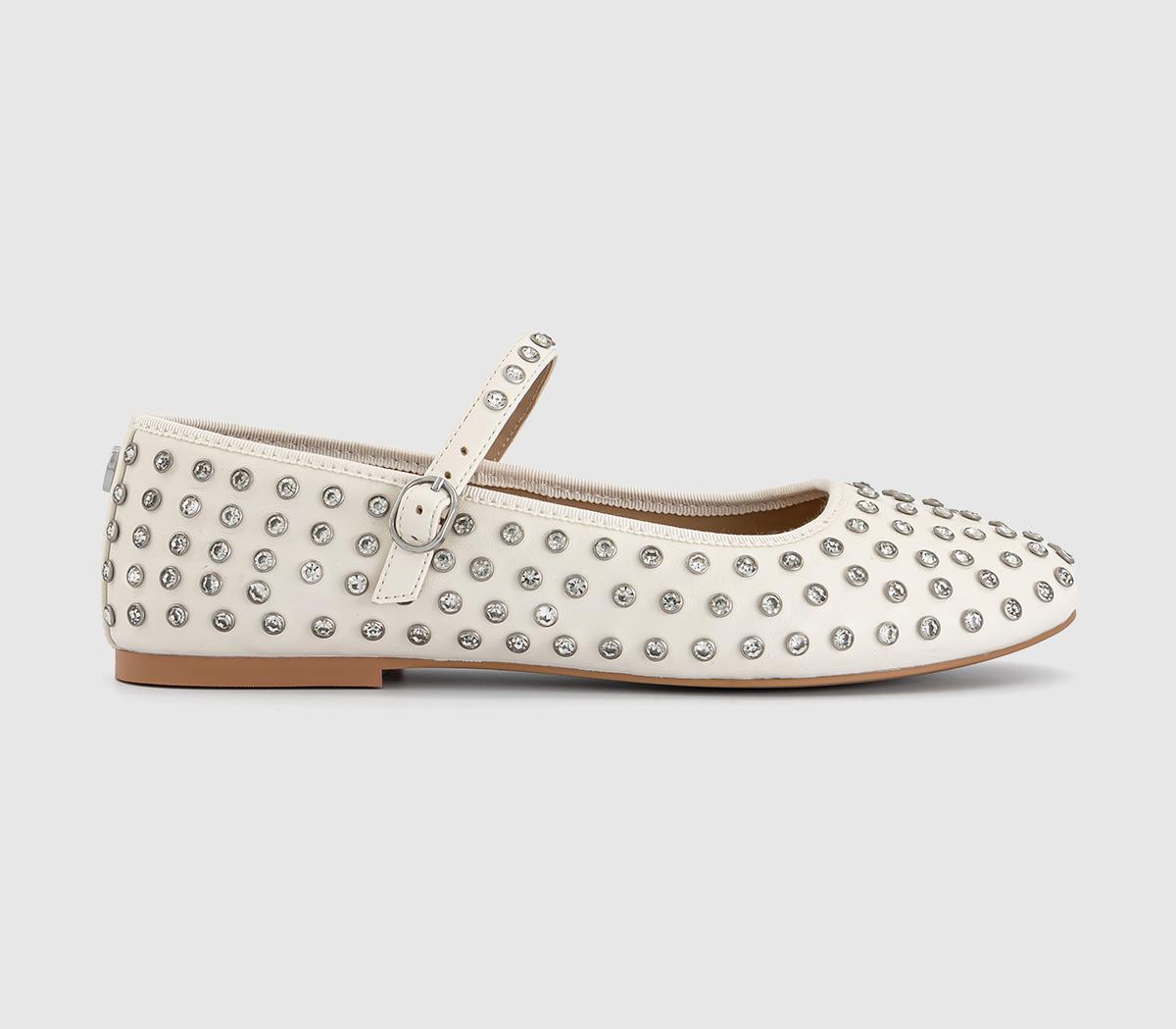 Steve Madden Venitta Rhinestones Mary Janes White - Flat