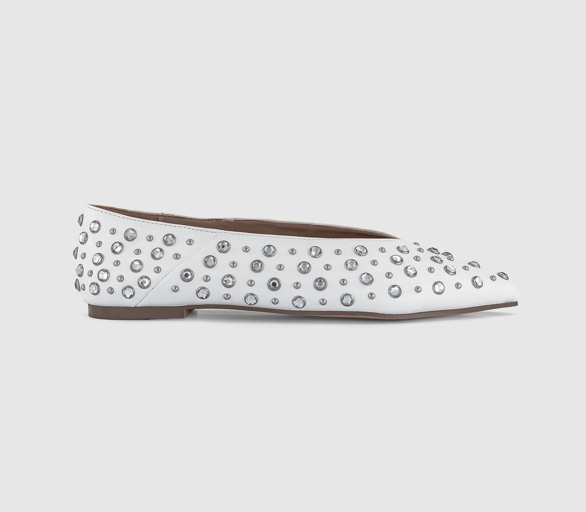 Steve madden white flats on sale