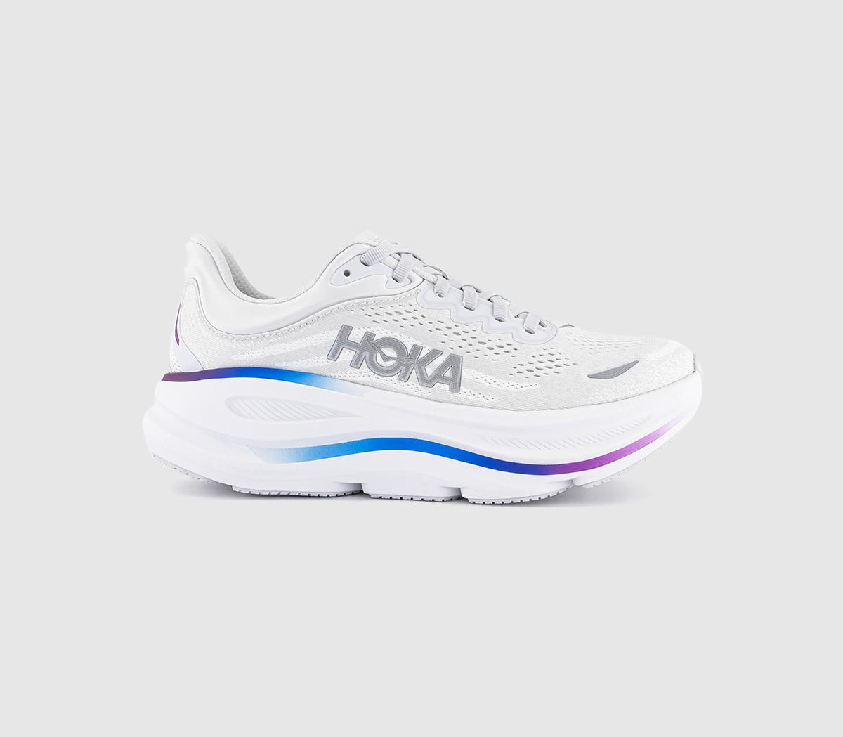 HOKA Girls Bondi 9 Trainers Cosmic Grey White F, 5