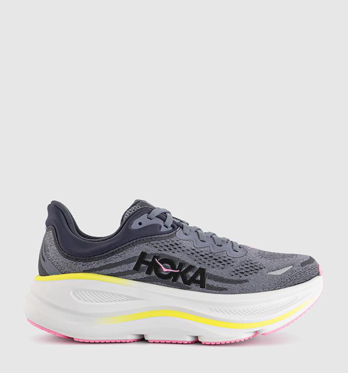 HOKA Bondi 9 Trainers Charcoal Grey Grey Skies